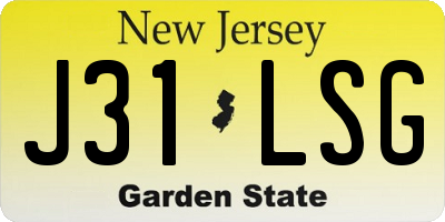NJ license plate J31LSG