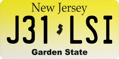 NJ license plate J31LSI