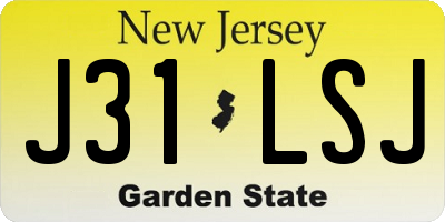 NJ license plate J31LSJ