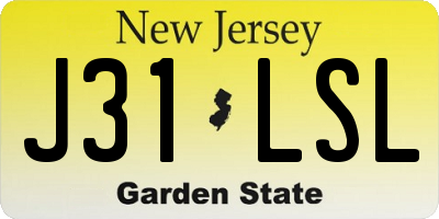 NJ license plate J31LSL