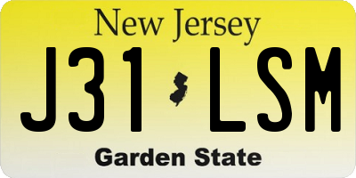 NJ license plate J31LSM