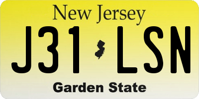 NJ license plate J31LSN