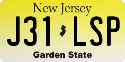 NJ license plate J31LSP