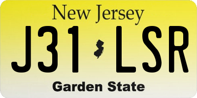 NJ license plate J31LSR