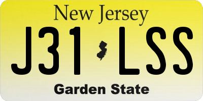 NJ license plate J31LSS