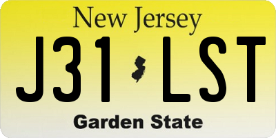 NJ license plate J31LST