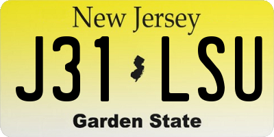 NJ license plate J31LSU