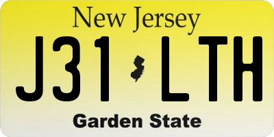 NJ license plate J31LTH