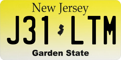 NJ license plate J31LTM