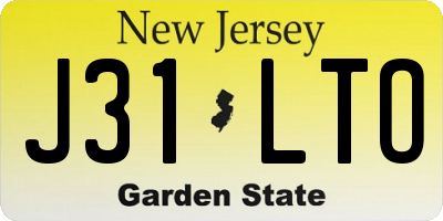 NJ license plate J31LTO