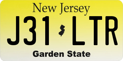 NJ license plate J31LTR