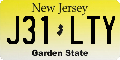 NJ license plate J31LTY