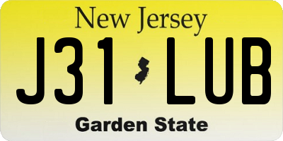 NJ license plate J31LUB