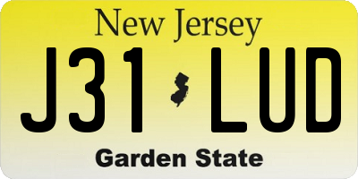 NJ license plate J31LUD