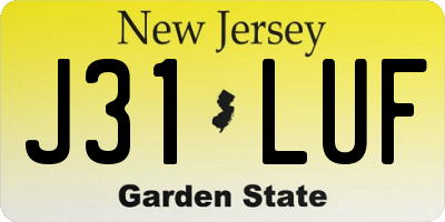NJ license plate J31LUF