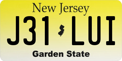 NJ license plate J31LUI