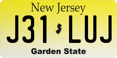 NJ license plate J31LUJ