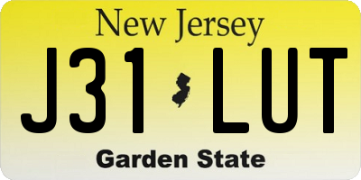 NJ license plate J31LUT