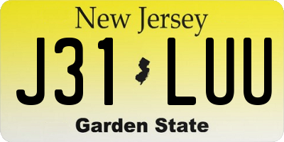 NJ license plate J31LUU