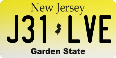 NJ license plate J31LVE