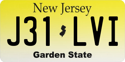 NJ license plate J31LVI