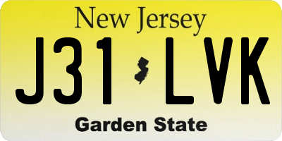 NJ license plate J31LVK