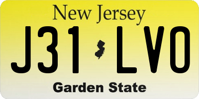 NJ license plate J31LVO