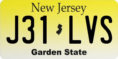 NJ license plate J31LVS