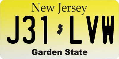 NJ license plate J31LVW