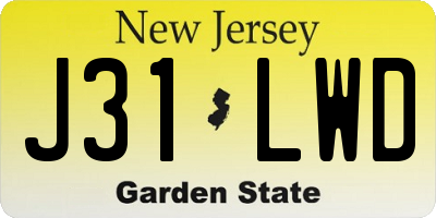 NJ license plate J31LWD