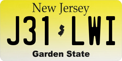 NJ license plate J31LWI