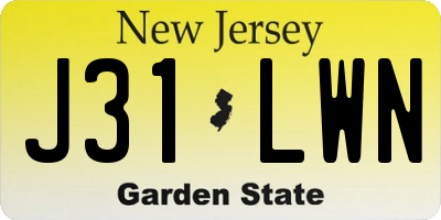 NJ license plate J31LWN