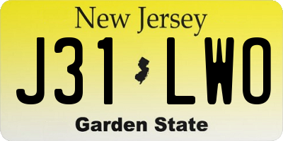NJ license plate J31LWO