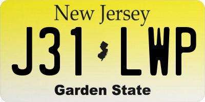 NJ license plate J31LWP
