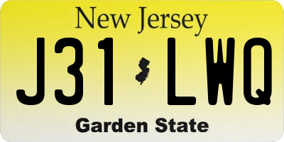 NJ license plate J31LWQ