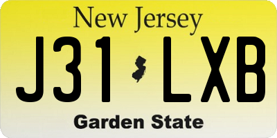NJ license plate J31LXB