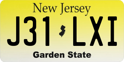 NJ license plate J31LXI