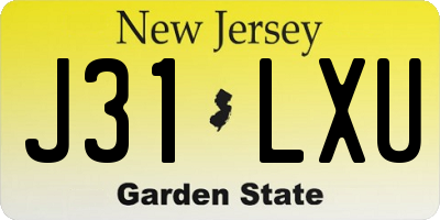 NJ license plate J31LXU