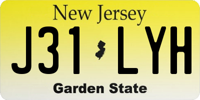 NJ license plate J31LYH