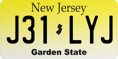 NJ license plate J31LYJ