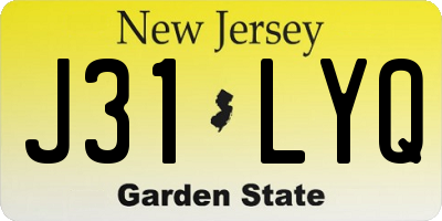 NJ license plate J31LYQ
