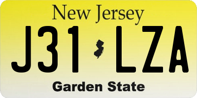 NJ license plate J31LZA