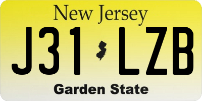 NJ license plate J31LZB