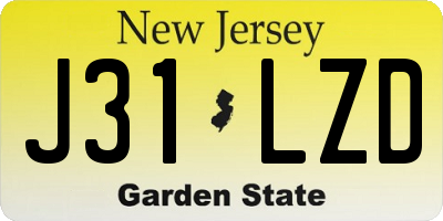 NJ license plate J31LZD