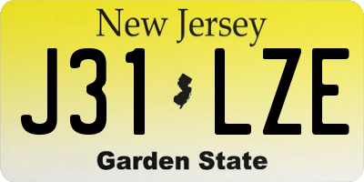 NJ license plate J31LZE