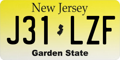 NJ license plate J31LZF