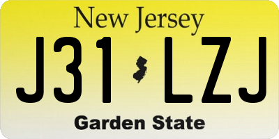 NJ license plate J31LZJ