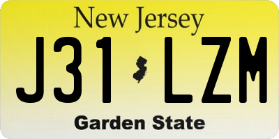 NJ license plate J31LZM