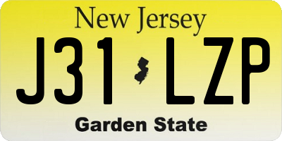 NJ license plate J31LZP