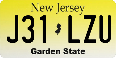NJ license plate J31LZU